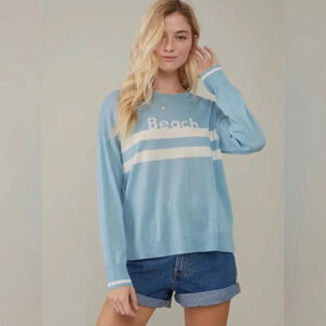 South Parade Susan Sweater Women’s Small 100% Merino Wool Beach Aqua Blue